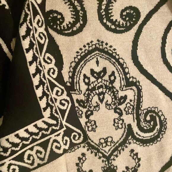 Etro Pattern Wool Blend Stretchy Sweater Open Cardigan Women's 42 Pockets - Picture 6 of 8